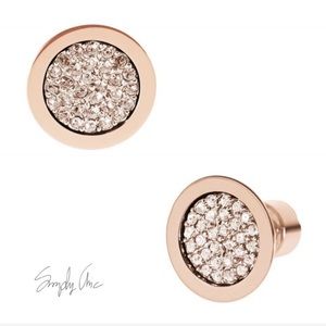 NWT authentic MK rosegold tone pave stud earrings